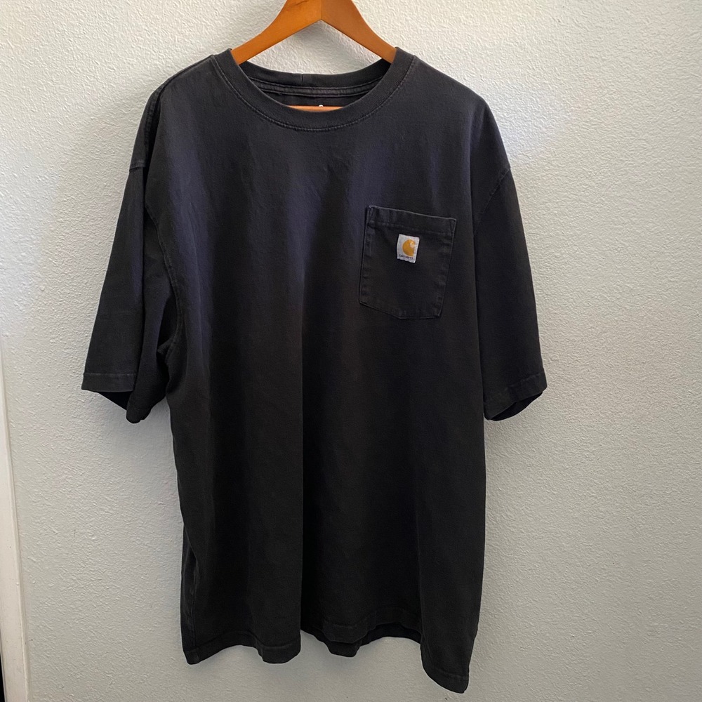 Carhartt K87 Mens Loose Fit Heavyweight Pocket T-Shirt Black 2XL 100% cotton